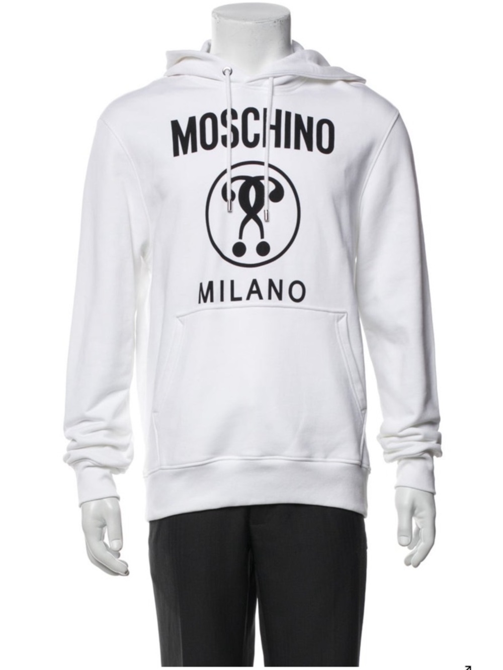 Moschino White Hoodie with Black Logo